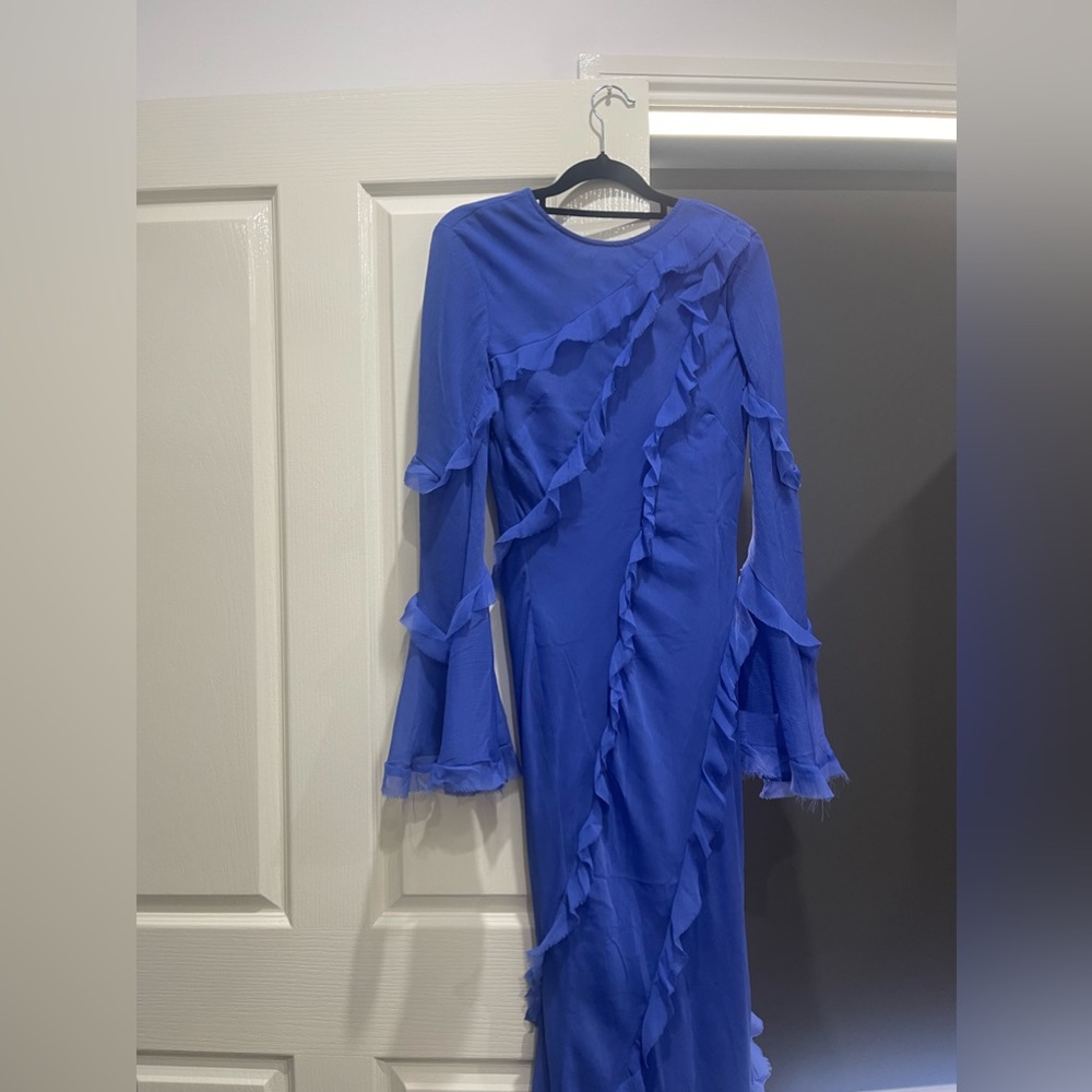 MAXI BLUE ASOS DRESS SIZE 8AU - Picture 1 of 7